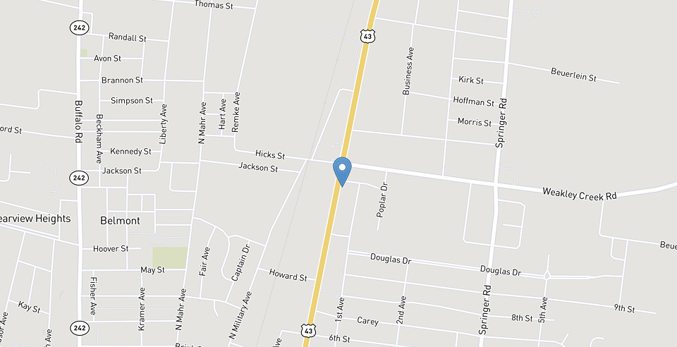 map to our Lawrenceburg Dental practice